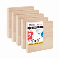 5  x 5  Birch Wood Paint Pouring Panel Boards, Studio Series, 3/4  Deep Cradle -5 Pack