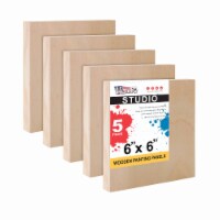 6  x 6  Birch Wood Paint Pouring Panel Boards, Studio Series, 3/4  Deep Cradle -5 Pack