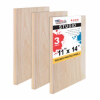 11  x 14  Birch Wood Paint Pouring Panel Boards, Studio Series, 3/4  Deep Cradle -3 Pack