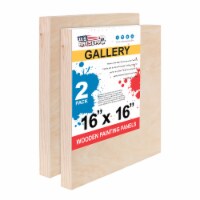 16  x 16  Birch Wood Paint Pouring Panel Boards, Gallery Series, 1-1/2  Deep Cradle -2 Pack