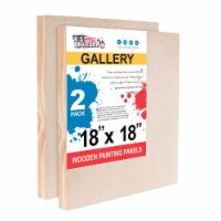 18  x 18  Birch Wood Paint Pouring Panel Boards, Gallery Series, 1-1/2  Deep Cradle -2 Pack