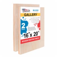 16  x 20  Birch Wood Paint Pouring Panel Boards, Gallery Series, 1-1/2  Deep Cradle -2 Pack