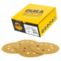60 Grit - 5  Gold DA Sanding Discs - 8-Hole Pattern Hook and Loop - Box of 50