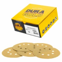 100 Grit - 5  Gold DA Sanding Discs - 8-Hole Pattern Hook and Loop - Box of 50