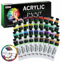 36 Color Set of Acrylic Paint in Large 18ml Tubes - Rich Vivid Colors for Artists, Students