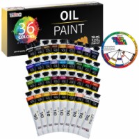 36 Color Set of Art Oil Paint in Large 18ml Tubes - Rich Vivid Colors for Artists, Students