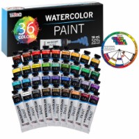 36 Color Set of Watercolor Paint in Large 18ml Tubes - Vivid Colors Kit for Artists, Students