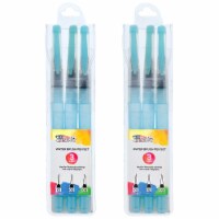 6-Piece Water Coloring Brush Pen Set of 6 (2 of Each Sizes - 01, 02, 03) - Refillable