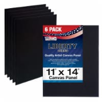11  x 14  Black Professional Artist Quality Acid Free Canvas Panel Boards for Painting 6-Pack