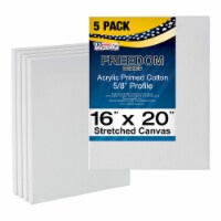 16  x 20  Super Value Quality Acid Free Stretched Canvas 5-Pack - 3/4 Profile Primed Gesso