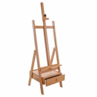 Nantucket Extra Large Wooden H-Frame Studio Easel, Artist Storage Drawer and Shelf