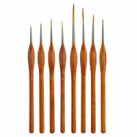 8 Piece Taklon Detail and Liner Artist Brush Set with Wood Comfort Grip Handles