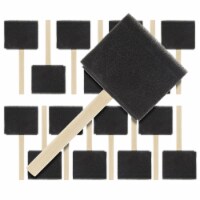 3 inch Foam Sponge Wood Handle Paint Brush Set (Value Pack of 15) - Lightweight and durable