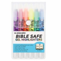 Bible Safe Gel Highlighters, Fluorescent Colors - Yellow, Orange, Pink, Blue, Green, Purple