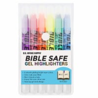 Bible Safe Gel Highlighters, Fluorescent Colors - Yellow, Orange, Pink, Blue, Green, Purple