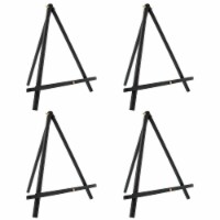 12  Black Wood Display Stand A-Frame Artist Easel, 4 Pack - Adjustable Wooden Tabletop Stand