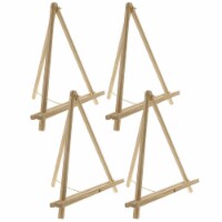 16  Natural Wood Display Stand A-Frame Artist Easel, 4 Pack - Adjustable Wooden Stand
