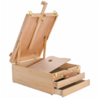 Grand Cayman Extra Large 2 Drawer Adjustable Wood Table Sketchbox Easel, Paint Palette