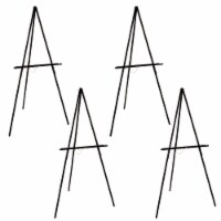 64  Black Torrey Wooden A-Frame Tripod Studio Artist Floor Easel, 4 Pack - Adjustable Tray