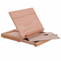 Solid Solana Adjustable Wood Desk Table Easel with Storage Drawer, Paint Palette