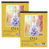 9  x 12  Heavy-Weight Oil Painting Paper Pad, 15 Sheets, 90 Pound (190gsm) - 2 Pads