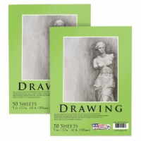 9  x 12  Drawing Paper Pad, 50 Sheets, 60 Pound (100gsm), Mixed Media - 2 Pads