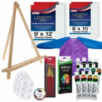 29-Piece Children's Acrylic Paint Artist Set with Paint Accessories, Canvas, Washable Smock