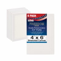 4  x 6  Professional Quality Acid Free Stretched Canvas 6-Pack - 3/4 Profile 12 Ounce Primed