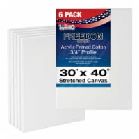 30  x 40  Stretched Canvas 12-Ounce Primed 6-Pack - White 3/4  Profile Heavy-Weight Gesso