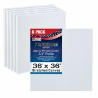 36  x 36  Stretched Canvas 12-Ounce Primed 6-Pack - White 3/4  Profile Heavy-Weight Gesso