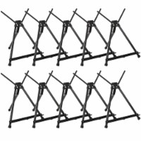 15  to 21  Adjustable Black Aluminum Display Easel with Wings - Foldable, Portable - 10 Pack