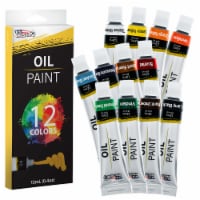 12 Color Set of Art Oil Paint in 12ml Tubes - Rich Vivid Colors for Artists, Students