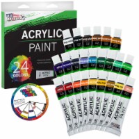 24 Color Set of Acrylic Paint in 12ml Tubes - Rich Vivid Colors for Artists, Students