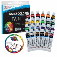24 Color Set of Watercolor Paint in 12ml Tubes - Vivid Colors Kit for Artists, Students