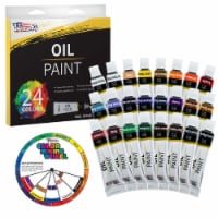24 Color Set of Art Oil Paint in 12ml Tubes - Rich Vivid Colors for Artists, Students