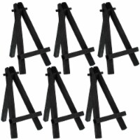 8  Small Black Wood Display Easel (6 Pack), A-Frame Artist Tripod Mini Easel - Tabletop Stand