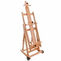 Multi-Function Studio Artist Wooden Floor Easel - Adjustable, Tilts Flat, Adjusts to 97  High