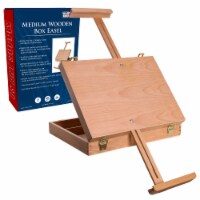 Newport Medium Adjustable Wood Table Sketchbox Easel - Portable Wooden Artist Desktop Case