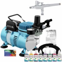 Custom Body Art Airbrushing System Kit - Face & Body Art Paint Set, Dual Fan Air Compressor