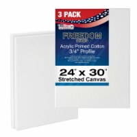24  x 30  Stretched Canvas 12-Ounce Primed 3-Pack - White 3/4  Profile Heavy-Weight Gesso