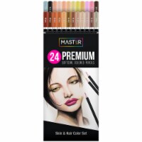 24 Colored Pencil Skin and Hair Tone Set - Ultra-Smooth Artist Quality, Vibrant Colors