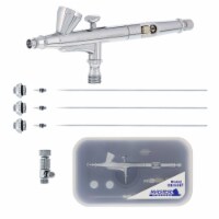G344 Dual-Action Gravity Feed Airbrush with 3 Nozzle Sets - 0.2, 0.3 & 0.5mm - 1/16 oz. Cup