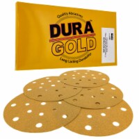 100 Grit - 6  Gold Sanding Discs - 17-Hole Pattern Hook and Loop for DA Sander - Box of 50