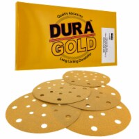 120 Grit - 6  Gold Sanding Discs - 17-Hole Pattern Hook and Loop for DA Sander - Box of 50