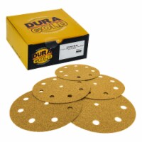 80 Grit - 5  Gold DA Sanding Discs - 9-Hole Pattern Hook and Loop - Box of 50