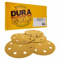 220 Grit - 5  Gold DA Sanding Discs - 9-Hole Pattern Hook and Loop - Box of 50