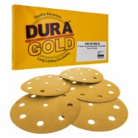 600 Grit - 5  Gold DA Sanding Discs - 9-Hole Pattern Hook and Loop - Box of 50