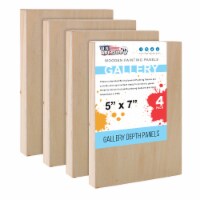 5  x 7  Birch Wood Paint Pouring Panel Boards, Gallery Series, 1-1/2  Deep Cradle -4 Pack