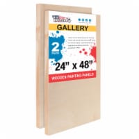 24  x 48  Birch Wood Paint Pouring Panel Boards, Gallery Series, 1-1/2  Deep Cradle -2 Pack