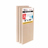 8  x 16  Birch Wood Paint Pouring Panel Boards, Studio Series, 3/4  Deep Cradle -3 Pack